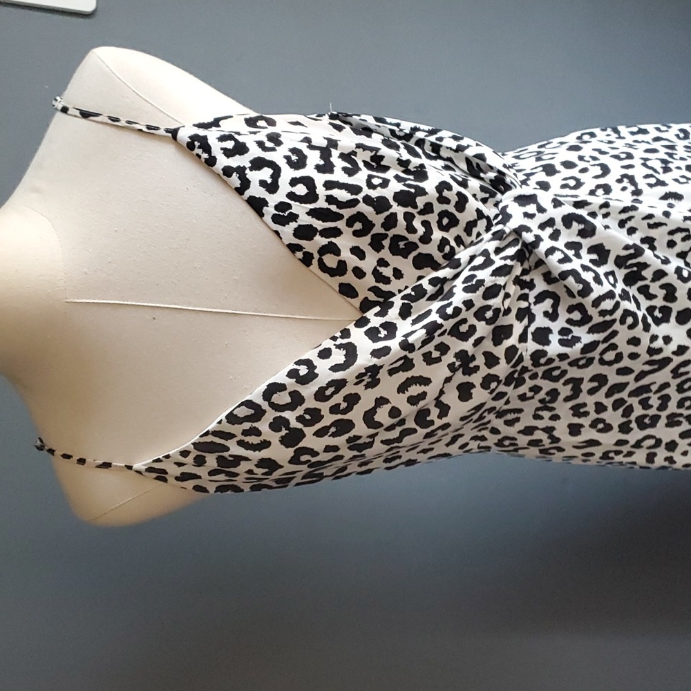 black white faux wrapped dress size s - Picture 3 of 11
